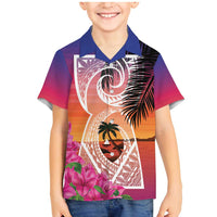 Guam Chamorro Family Matching Mermaid Dress and Hawaiian Shirt Artsy Latte Stone