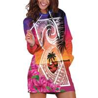 Guam Chamorro Hoodie Dress Artsy Latte Stone LT7 Art - Polynesian Pride