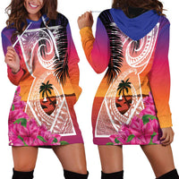 Guam Chamorro Hoodie Dress Artsy Latte Stone LT7 - Polynesian Pride