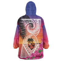 Guam Chamorro Wearable Blanket Hoodie Artsy Latte Stone LT7 - Polynesian Pride