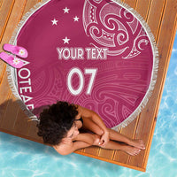Personalised New Zealand Rugby Beach Blanket Aotearoa Champions - Pink Version