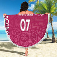Personalised New Zealand Rugby Beach Blanket Aotearoa Champions - Pink Version