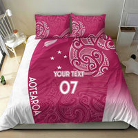 Personalised New Zealand Rugby Bedding Set Aotearoa Champions - Pink Version LT7 - Polynesian Pride