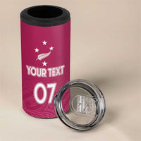 Personalised New Zealand Rugby 4 in 1 Can Cooler Tumbler Aotearoa Champions - Pink Version