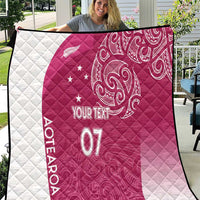 Personalised New Zealand Rugby Quilt Aotearoa Champions - Pink Version