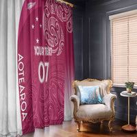 Personalised New Zealand Rugby Window Curtain Aotearoa Champions - Pink Version