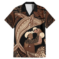 Father's Day Polynesian Pattern Family Matching Mermaid Dress and Hawaiian Shirt Tropical Humpback Whale