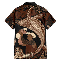 Father's Day Polynesian Pattern Family Matching Tank Maxi Dress and Hawaiian Shirt Tropical Humpback Whale