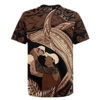Father's Day Polynesian Pattern Rugby Jersey Tropical Humpback Whale