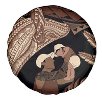 Father's Day Polynesian Pattern Spare Tire Cover Tropical Humpback Whale