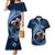 Father's Day Polynesian Pattern Couples Matching Mermaid Dress and Hawaiian Shirt Tropical Humpback Whale - Navy