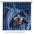 Father's Day Polynesian Pattern Shower Curtain Tropical Humpback Whale - Navy