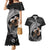 Father's Day Polynesian Pattern Couples Matching Mermaid Dress and Hawaiian Shirt Tropical Humpback Whale - Black