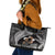Father's Day Polynesian Pattern Leather Tote Bag Tropical Humpback Whale - Black
