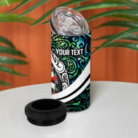 Personalized NZ Darts 4 in 1 Can Cooler Tumbler Paua Shell Maori Koru Whakairo - Polynesian Pride
