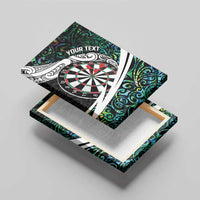 Personalized NZ Darts Canvas Wall Art Paua Shell Maori Koru Whakairo - Polynesian Pride