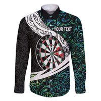 Personalized NZ Darts Family Matching Mermaid Dress and Hawaiian Shirt Paua Shell Maori Koru Whakairo - Polynesian Pride