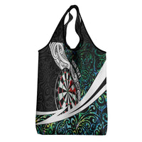 Personalized NZ Darts Grocery Bag Paua Shell Maori Koru Whakairo - Polynesian Pride