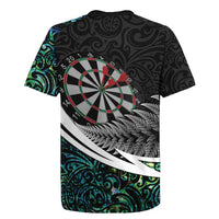 Personalized NZ Darts Rugby Jersey Paua Shell Maori Koru Whakairo - Polynesian Pride