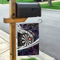Personalized NZ Darts Garden Flag Paua Shell Maori Koru Whakairo - Purple - Polynesian Pride