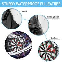 Personalized NZ Darts Spare Tire Cover Paua Shell Maori Koru Whakairo - Purple LT7 - Polynesian Pride