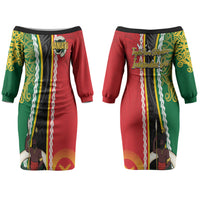 Ni-Vanuatu Indipendens Dei Celebretem Family Matching Off The Shoulder Long Sleeve Dress and Hawaiian Shirt Yumi Yumi Yumi