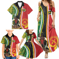 Ni-Vanuatu Indipendens Dei Celebretem Family Matching Summer Maxi Dress and Hawaiian Shirt Yumi Yumi Yumi