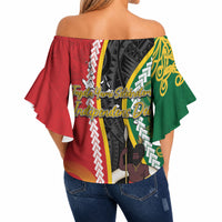 Ni-Vanuatu Indipendens Dei Celebretem Off Shoulder Wrap Waist Top Yumi Yumi Yumi LT7 - Polynesian Pride