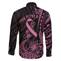 Polynesian Pink Power Family Matching Summer Maxi Dress and Hawaiian Shirt Breast Cancer Ribbon Turtle and Flowers