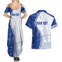 Personalised Queen Victoria School Couples Matching Summer Maxi Dress and Hawaiian Shirt QVS Old Boys LT7 - Polynesian Pride