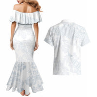 Samoa White Sunday Couples Matching Mermaid Dress and Hawaiian Shirt Hibiscus Special LT7 - Polynesian Pride