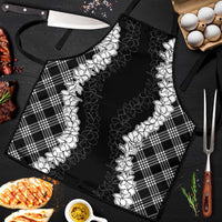 Hawaii Aloha Plumeria Lei Black Palaka Apron - Polynesian Pride