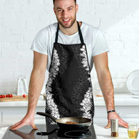 Hawaii Aloha Plumeria Lei Black Palaka Apron - Polynesian Pride