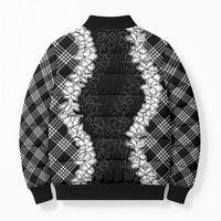 Hawaii Aloha Plumeria Lei Black Palaka Bomber Puffer Jacket LT7 - Polynesian Pride