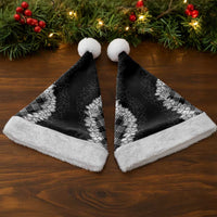 Hawaii Aloha Plumeria Lei Black Palaka Christmas Santa Hat - Polynesian Pride