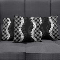 Hawaii Aloha Plumeria Lei Black Palaka Pillow Cover - Polynesian Pride