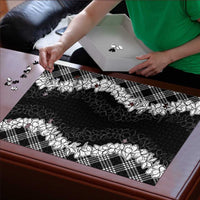 Hawaii Aloha Plumeria Lei Black Palaka Puzzle LT7 - Polynesian Pride