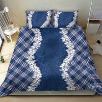 Hawaii Aloha Plumeria Lei Navy Palaka Bedding Set - Polynesian Pride