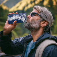 Hawaii Aloha Plumeria Lei Navy Palaka 4 in 1 Can Cooler Tumbler - Polynesian Pride