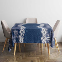 Hawaii Aloha Plumeria Lei Navy Palaka Tablecloth - Polynesian Pride