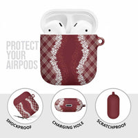 Hawaii Aloha Plumeria Lei Scarlet Palaka AirPods Case LT7 - Polynesian Pride