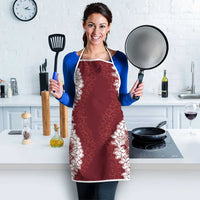 Hawaii Aloha Plumeria Lei Scarlet Palaka Apron - Polynesian Pride