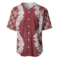 Hawaii Aloha Plumeria Lei Scarlet Palaka Baseball Jersey - Polynesian Pride