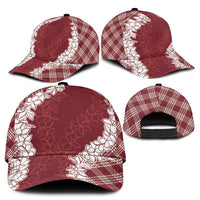 Hawaii Aloha Plumeria Lei Scarlet Palaka Classic Cap - Polynesian Pride