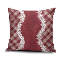 Hawaii Aloha Plumeria Lei Scarlet Palaka Pillow Cover - Polynesian Pride