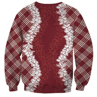 Hawaii Aloha Plumeria Lei Scarlet Palaka Sweatshirt LT7 - Polynesian Pride