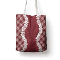 Hawaii Aloha Plumeria Lei Scarlet Palaka Tote Bag - Polynesian Pride