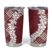 Hawaii Aloha Plumeria Lei Scarlet Palaka Tumbler Cup - Polynesian Pride