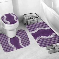 Hawaii Aloha Plumeria Lei Violet Palaka Bathroom Set - Polynesian Pride