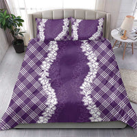 Hawaii Aloha Plumeria Lei Violet Palaka Bedding Set - Polynesian Pride